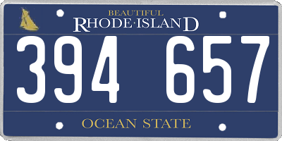 RI license plate 394657