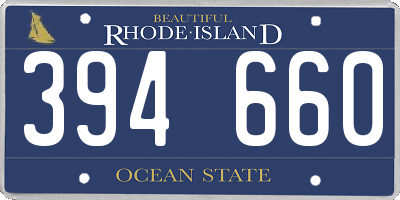 RI license plate 394660