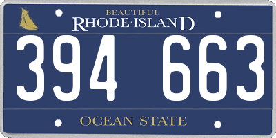 RI license plate 394663