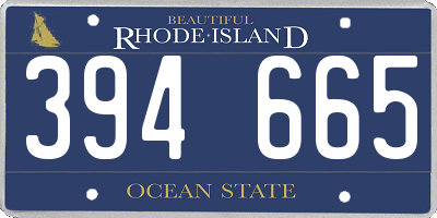 RI license plate 394665