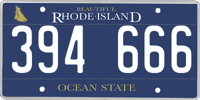 RI license plate 394666