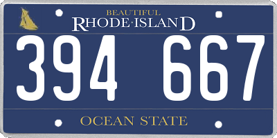 RI license plate 394667