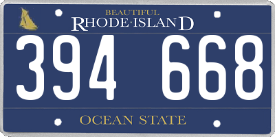 RI license plate 394668