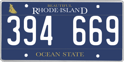 RI license plate 394669