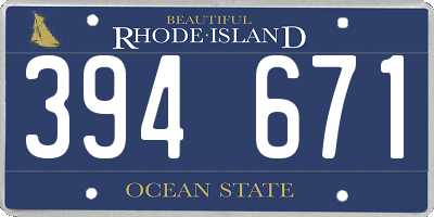 RI license plate 394671