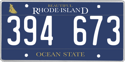 RI license plate 394673