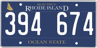RI license plate 394674