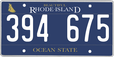 RI license plate 394675