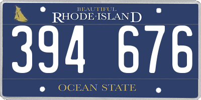 RI license plate 394676