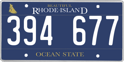 RI license plate 394677