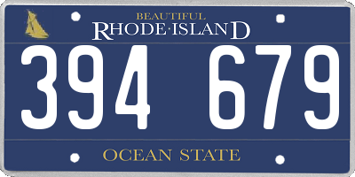 RI license plate 394679