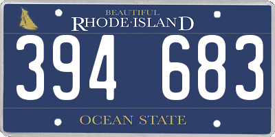 RI license plate 394683
