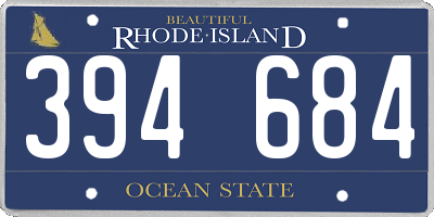 RI license plate 394684