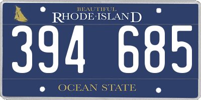 RI license plate 394685