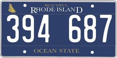 RI license plate 394687