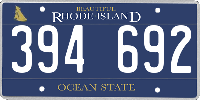 RI license plate 394692