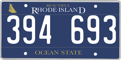 RI license plate 394693