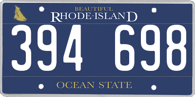RI license plate 394698