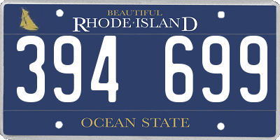 RI license plate 394699