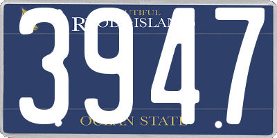 RI license plate 3947