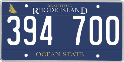 RI license plate 394700