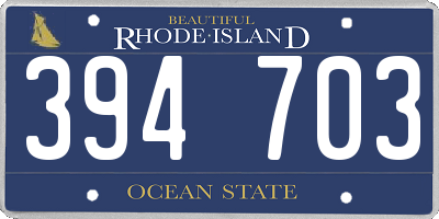 RI license plate 394703