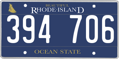 RI license plate 394706