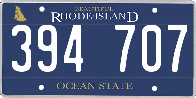 RI license plate 394707