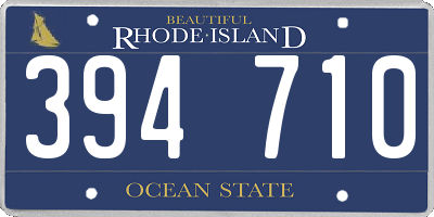 RI license plate 394710