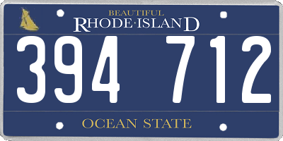 RI license plate 394712