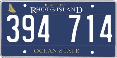 RI license plate 394714