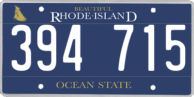 RI license plate 394715