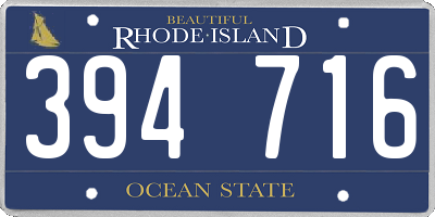 RI license plate 394716