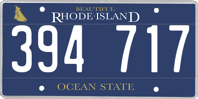 RI license plate 394717