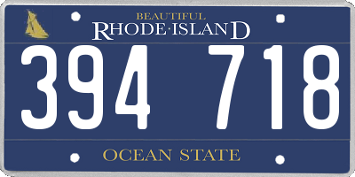 RI license plate 394718