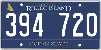 RI license plate 394720