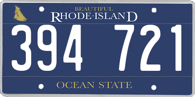 RI license plate 394721