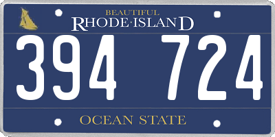 RI license plate 394724