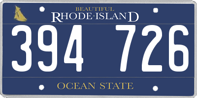 RI license plate 394726