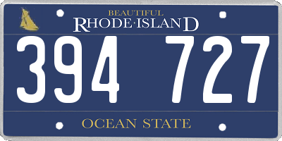 RI license plate 394727