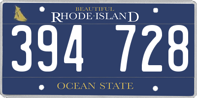 RI license plate 394728