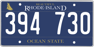 RI license plate 394730