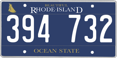 RI license plate 394732