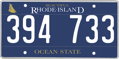 RI license plate 394733