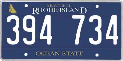 RI license plate 394734