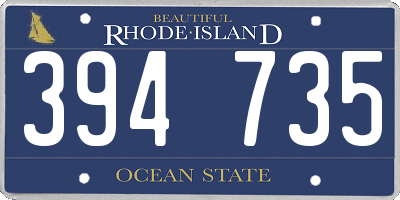 RI license plate 394735