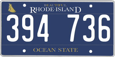 RI license plate 394736
