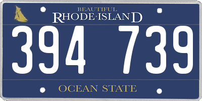 RI license plate 394739