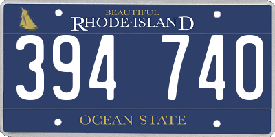 RI license plate 394740