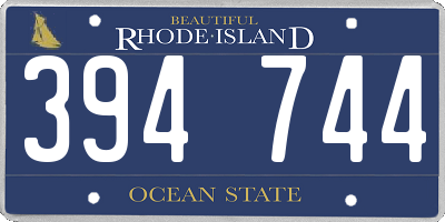 RI license plate 394744